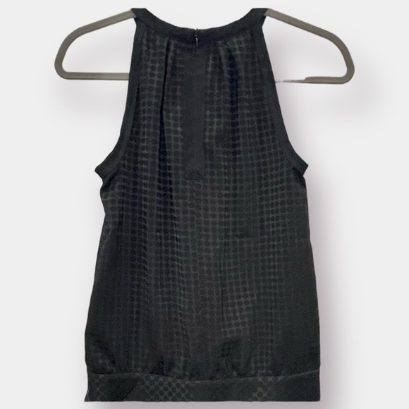 Calvin Klein Black on Black Polka Dot Halter Racerback Blouse Top Size XS - Picture 2 of 7